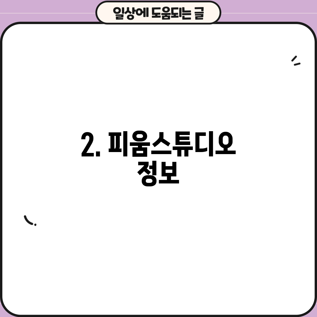 2. 피움스튜디오 정보