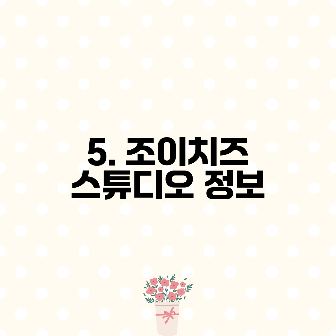 5. 조이치즈 스튜디오 정보