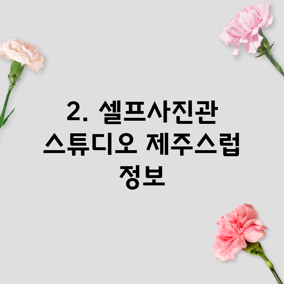 2. 셀프사진관 스튜디오 제주스럽 정보