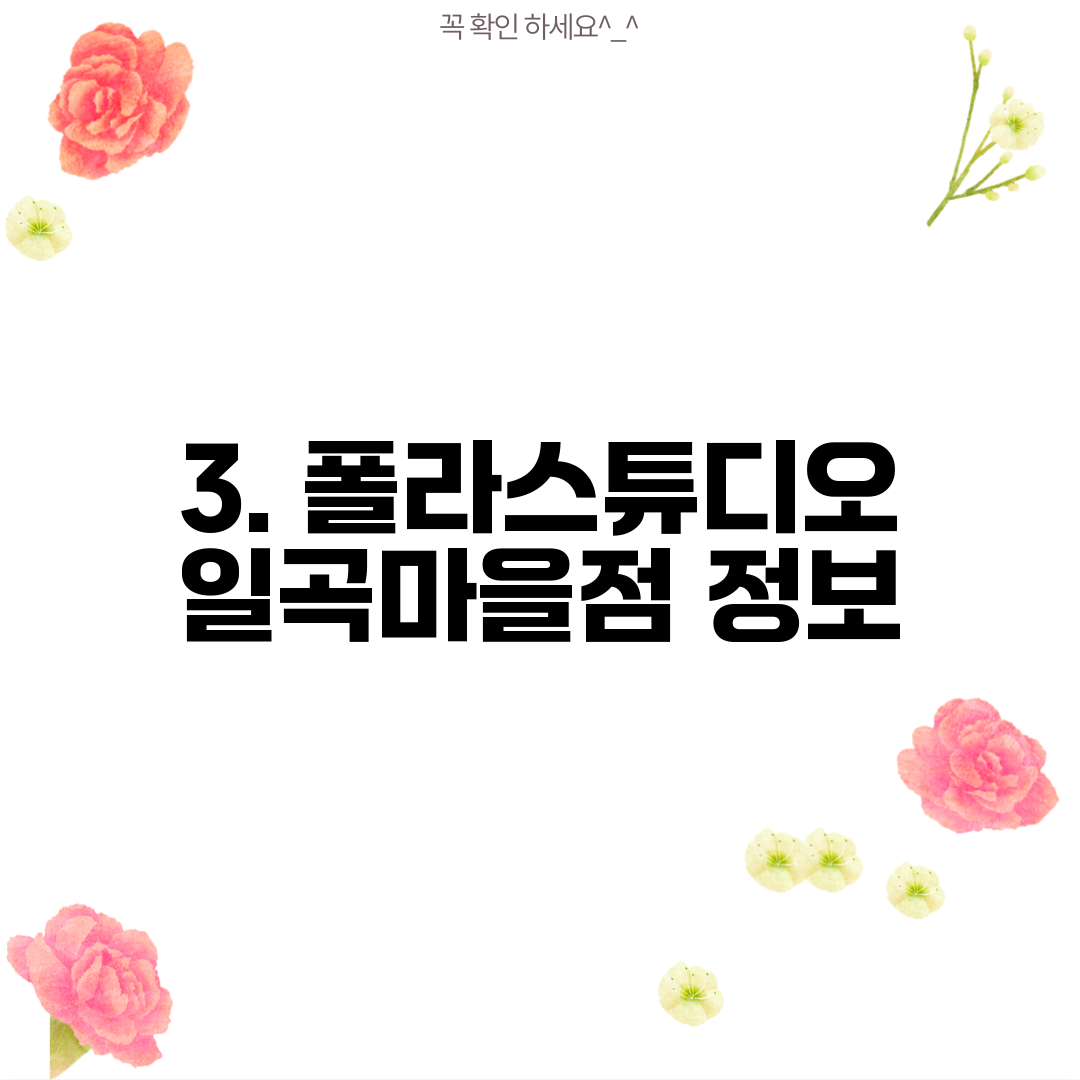 3. 폴라스튜디오 일곡마을점 정보