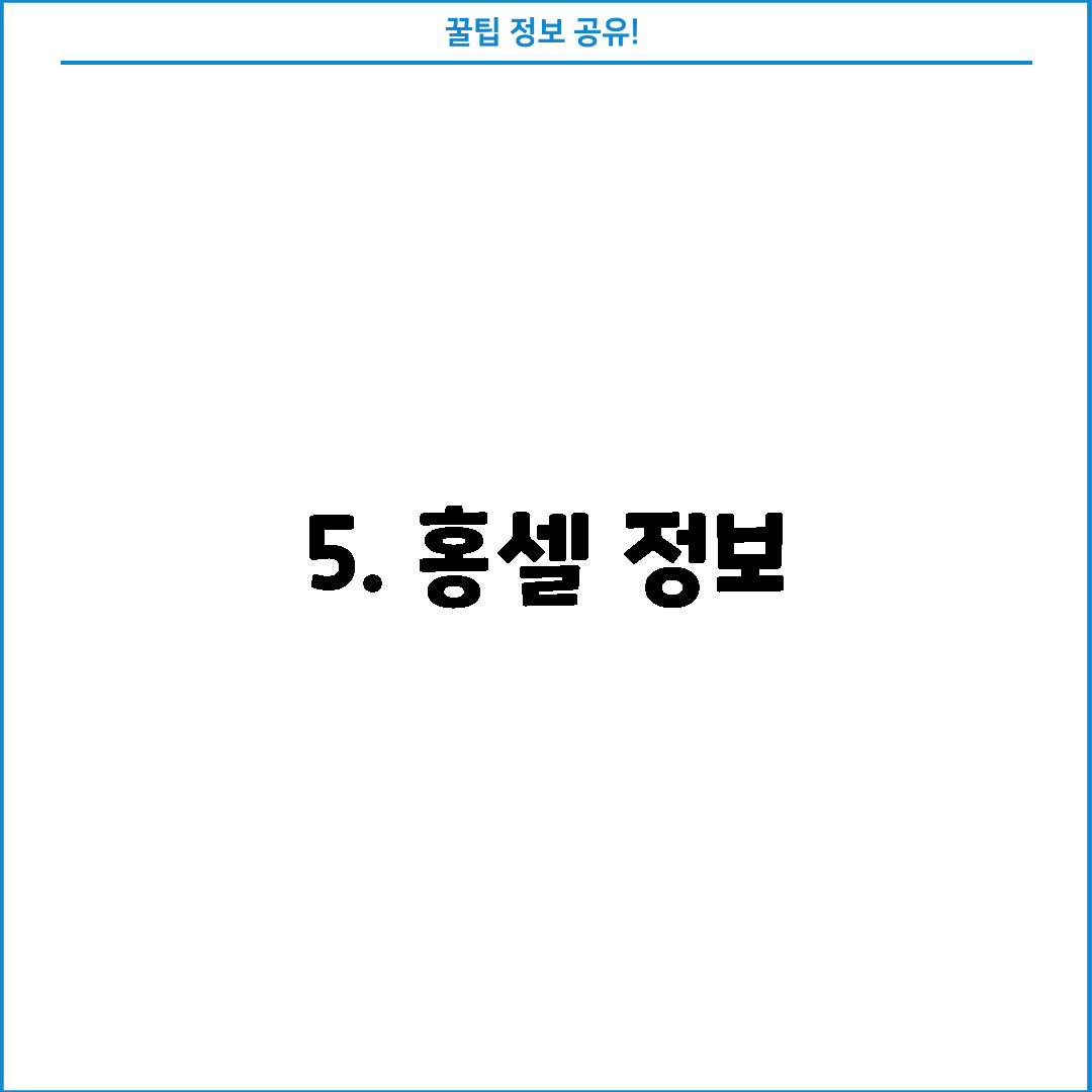 5. 홍셀 정보