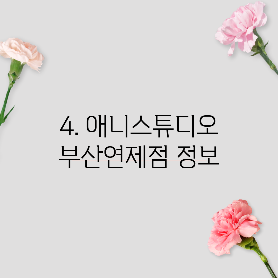 4. 애니스튜디오 부산연제점 정보