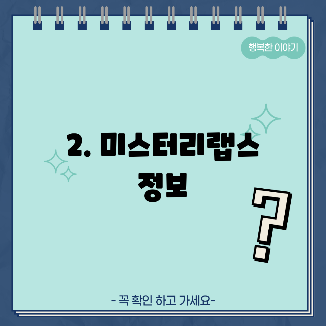 2. 미스터리랩스 정보