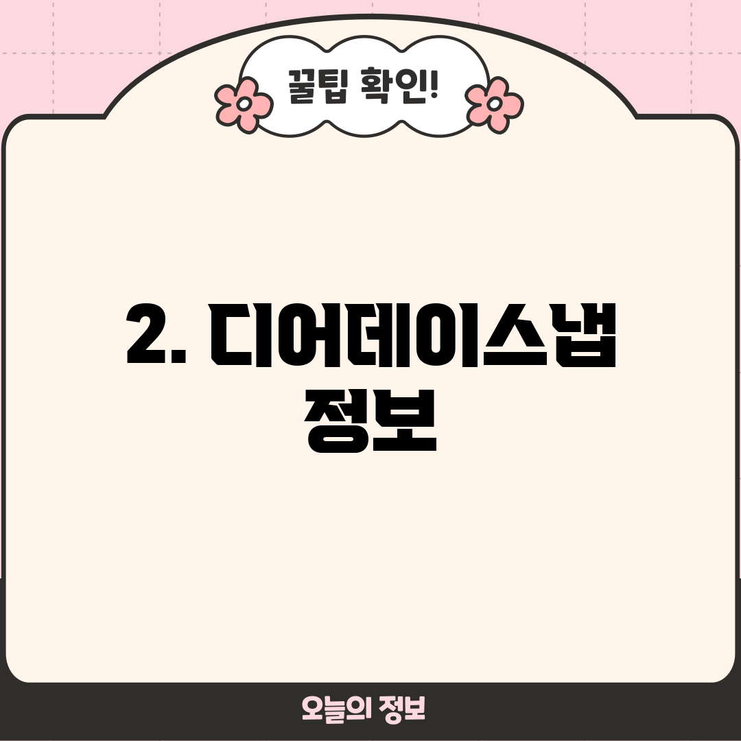 2. 디어데이스냅 정보