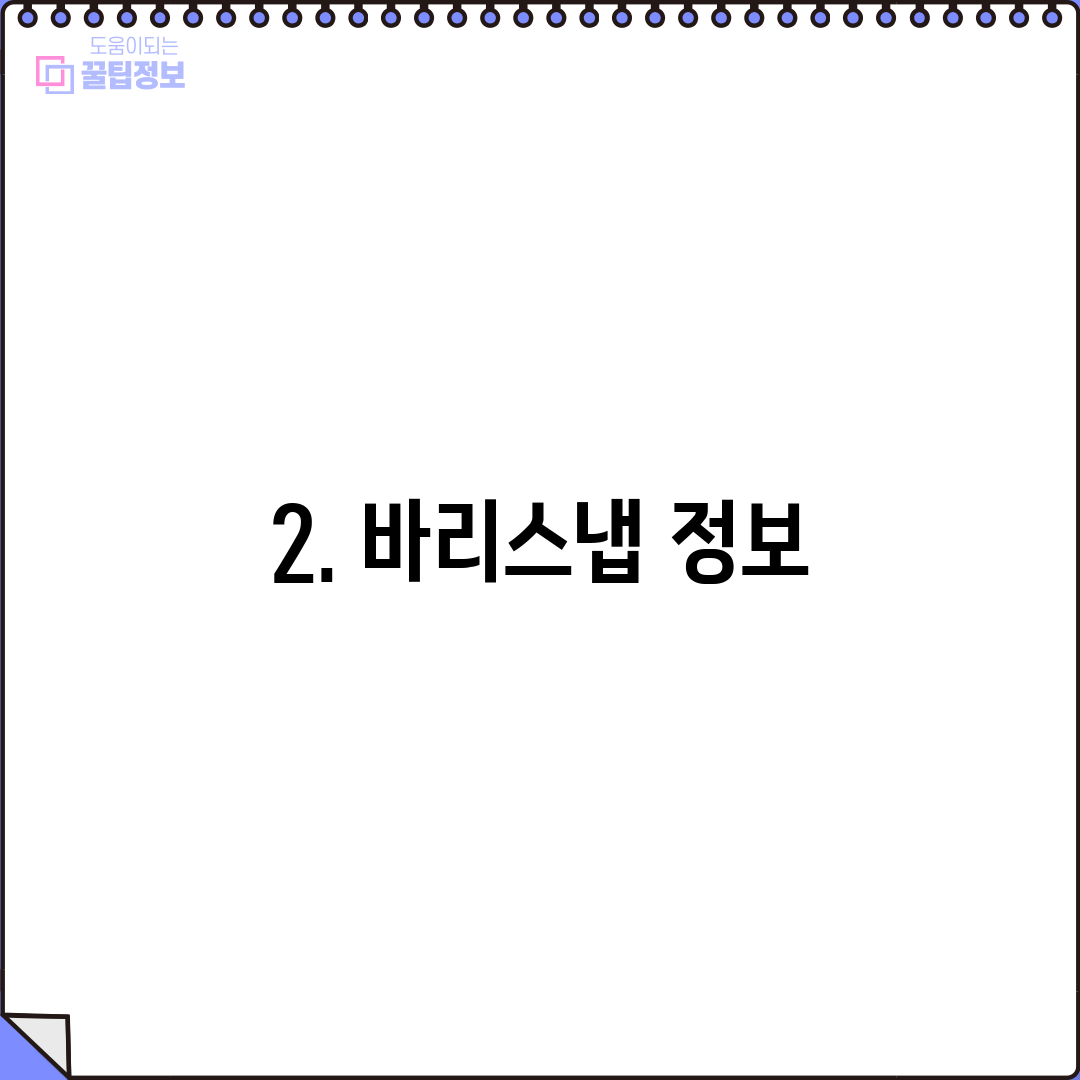 2. 바리스냅 정보
