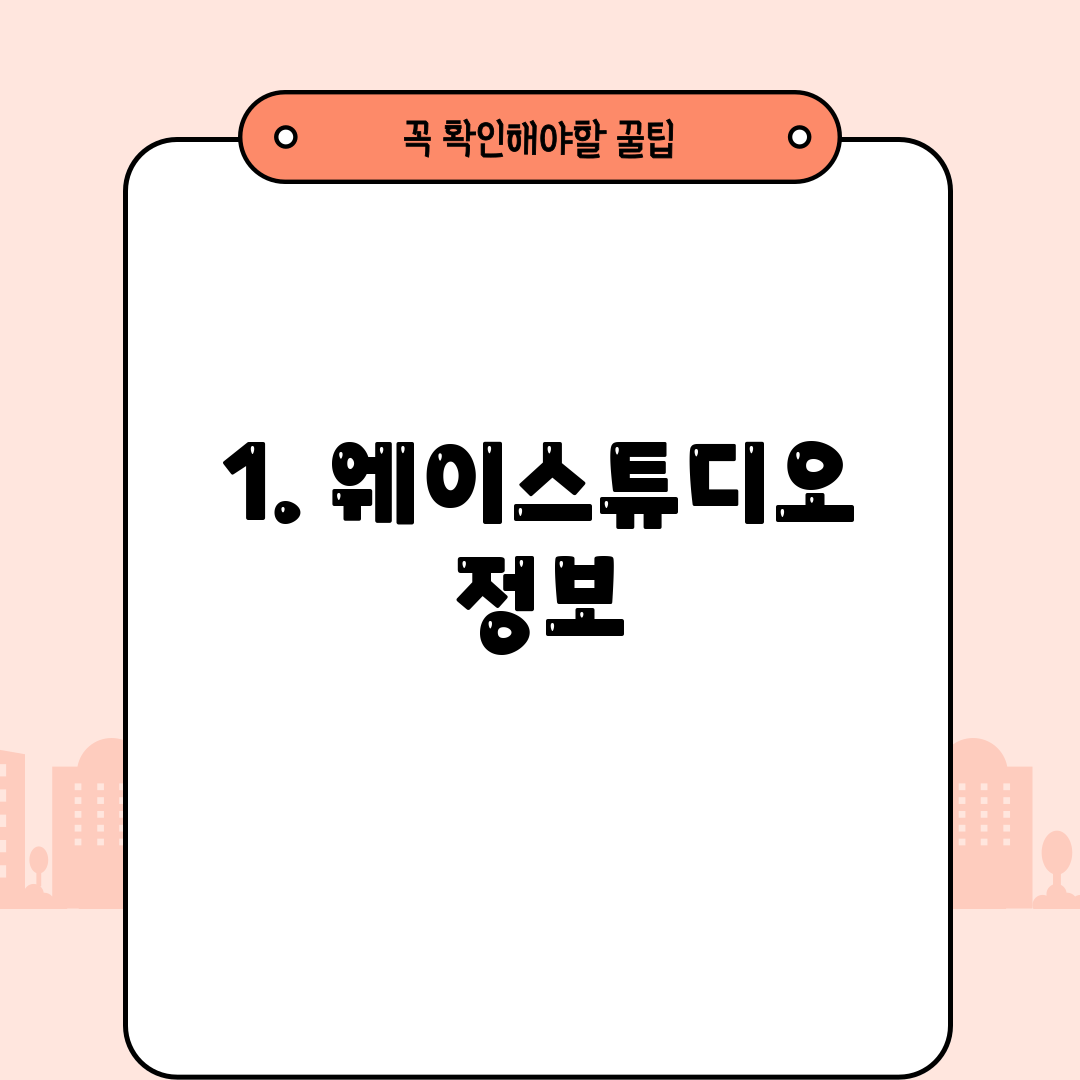 1. 웨이스튜디오 정보