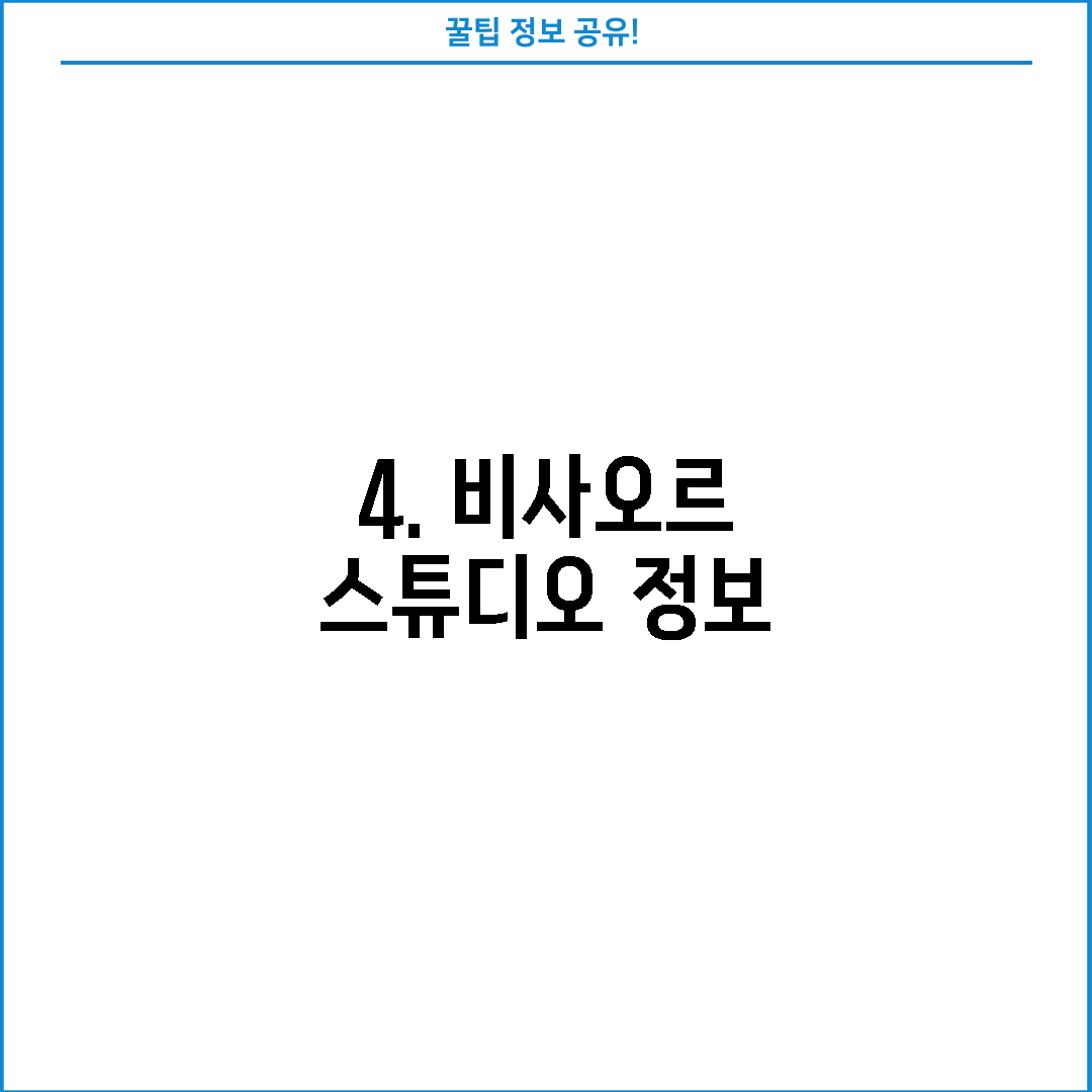 4. 비사오르 스튜디오 정보