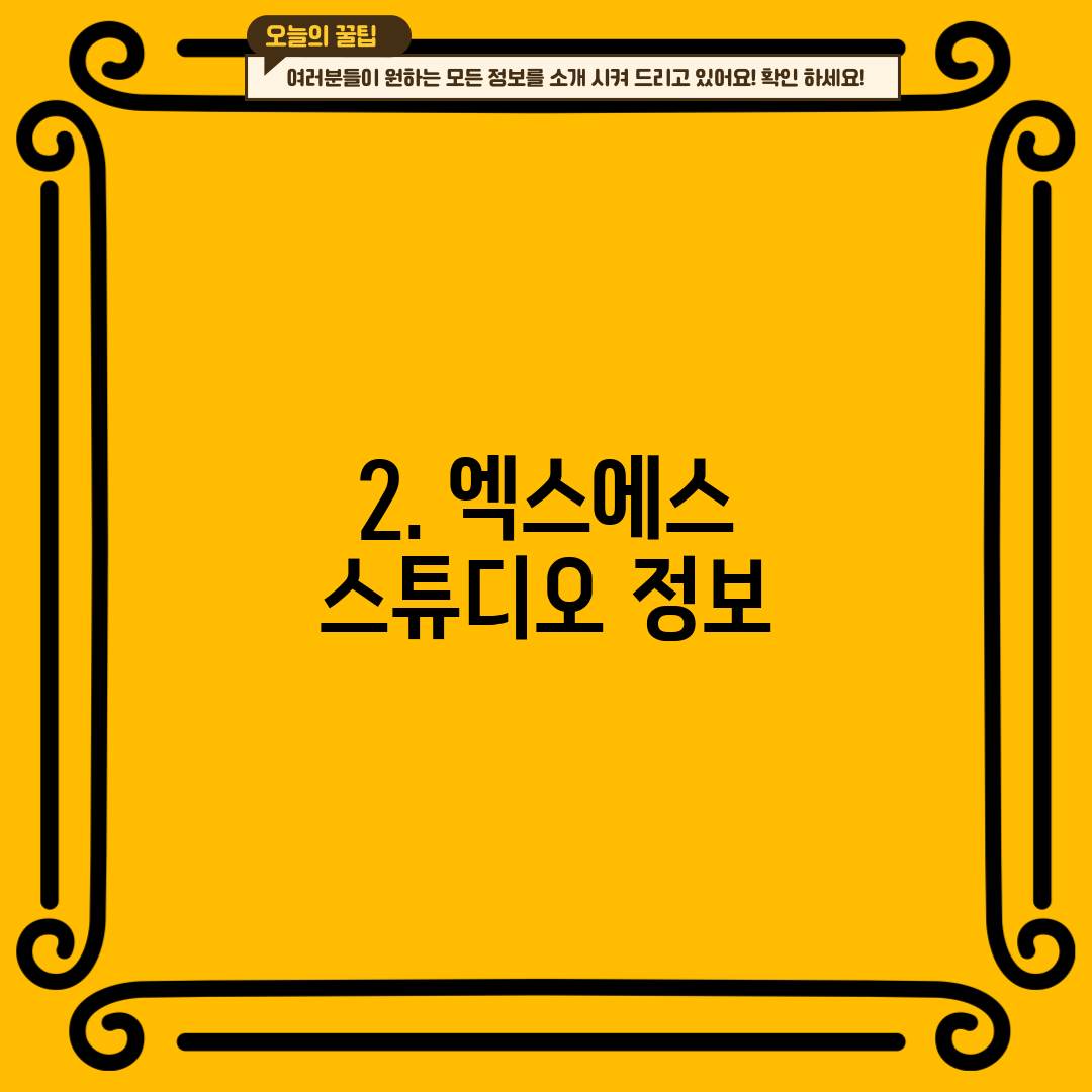 2. 엑스에스 스튜디오 정보