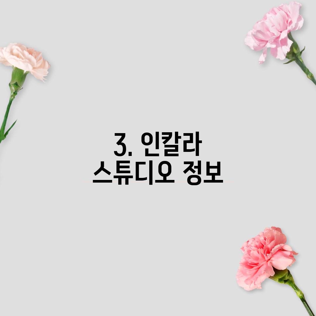 3. 인칼라 스튜디오 정보