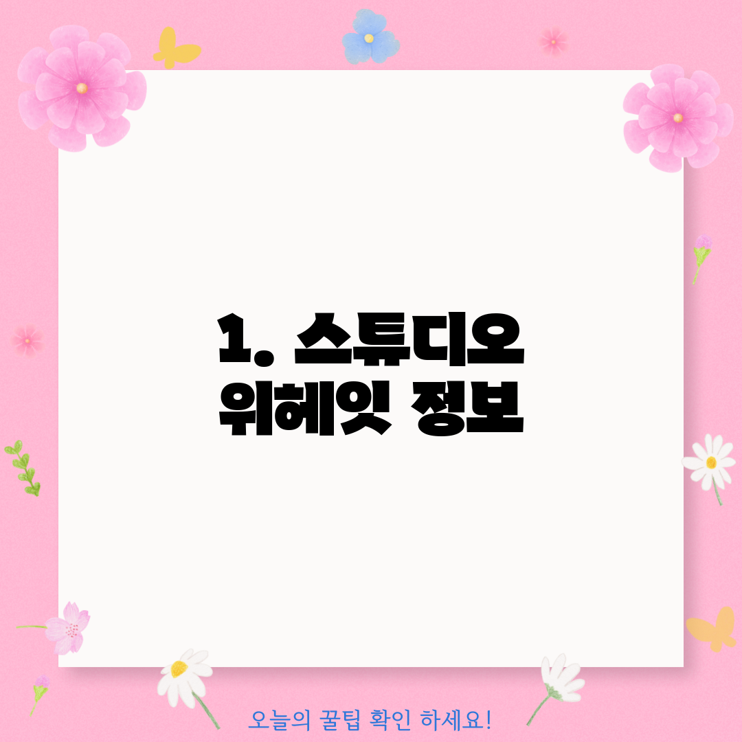 1. 스튜디오 위헤잇 정보