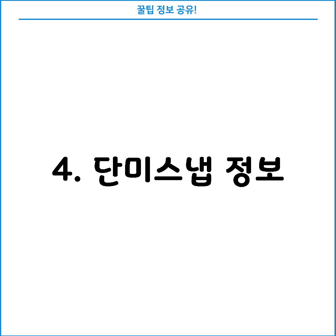 4. 단미스냅 정보
