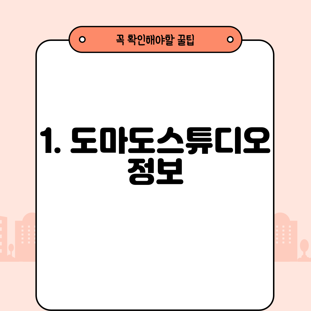 1. 도마도스튜디오 정보