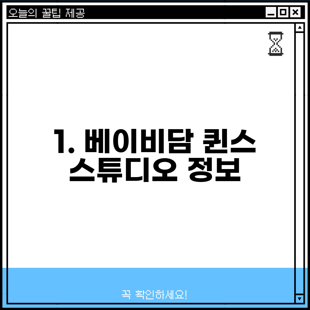 1. 베이비담 퀸스 스튜디오 정보