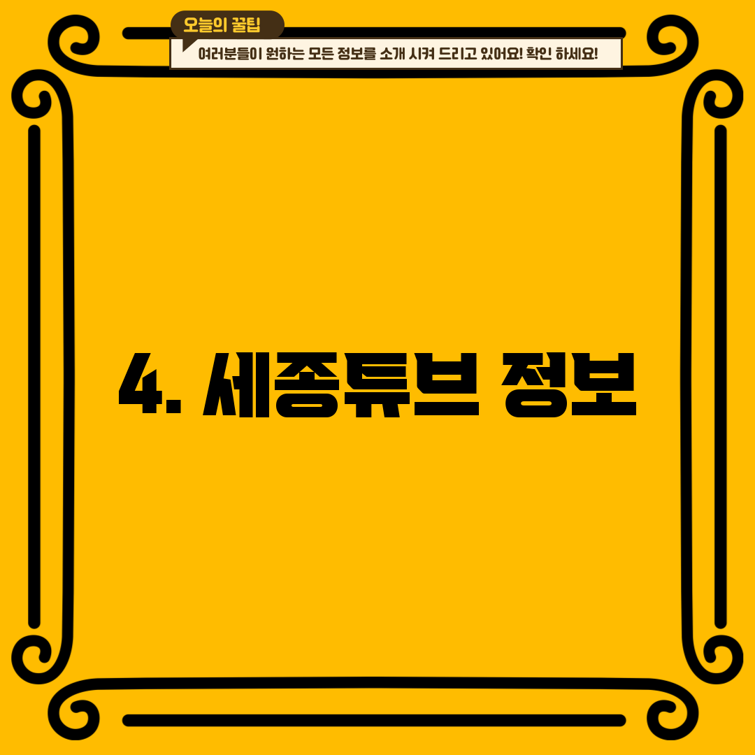 4. 세종튜브 정보