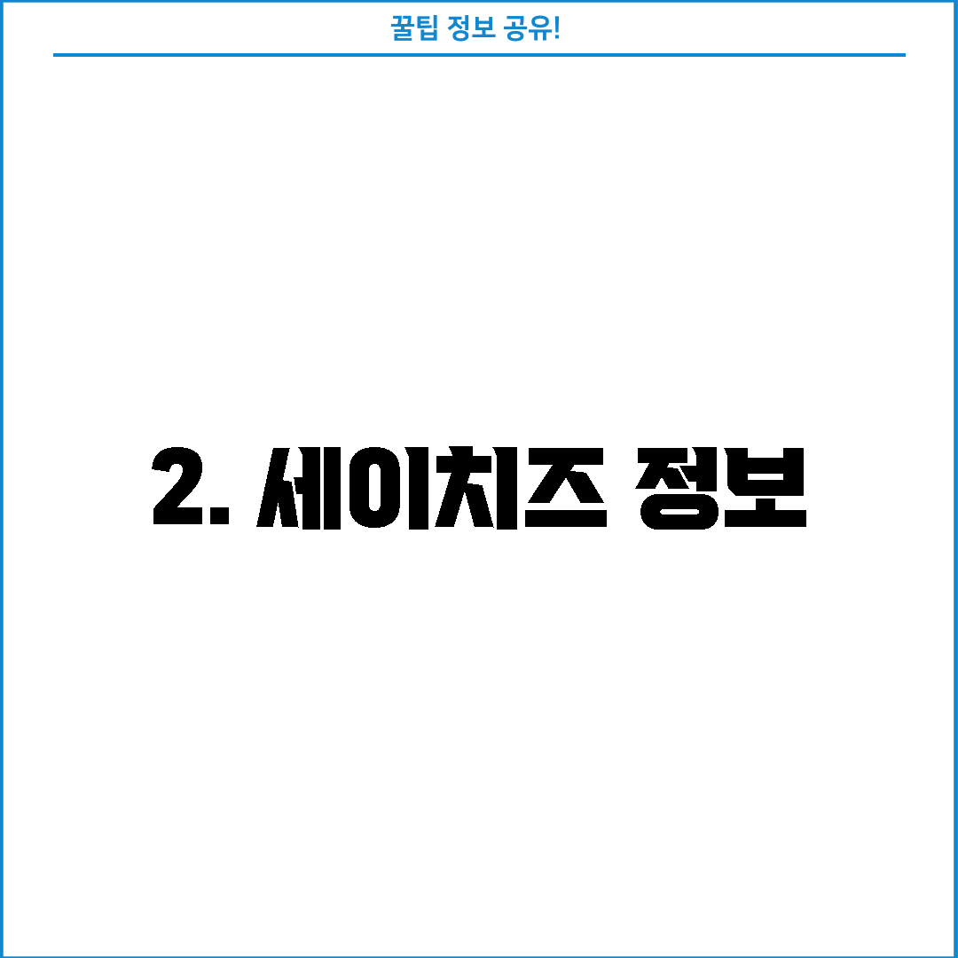 2. 세이치즈 정보
