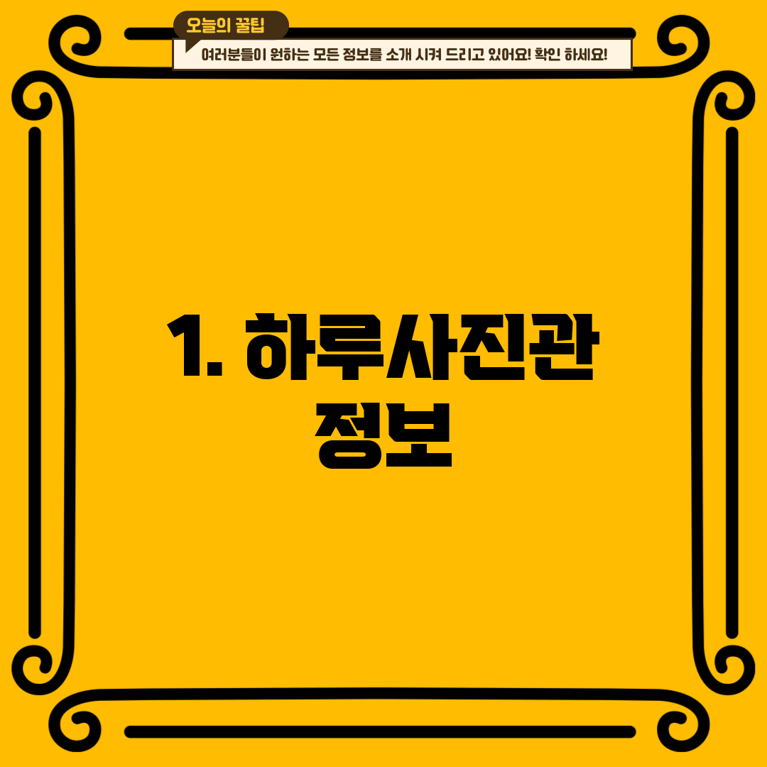 1. 하루사진관 정보