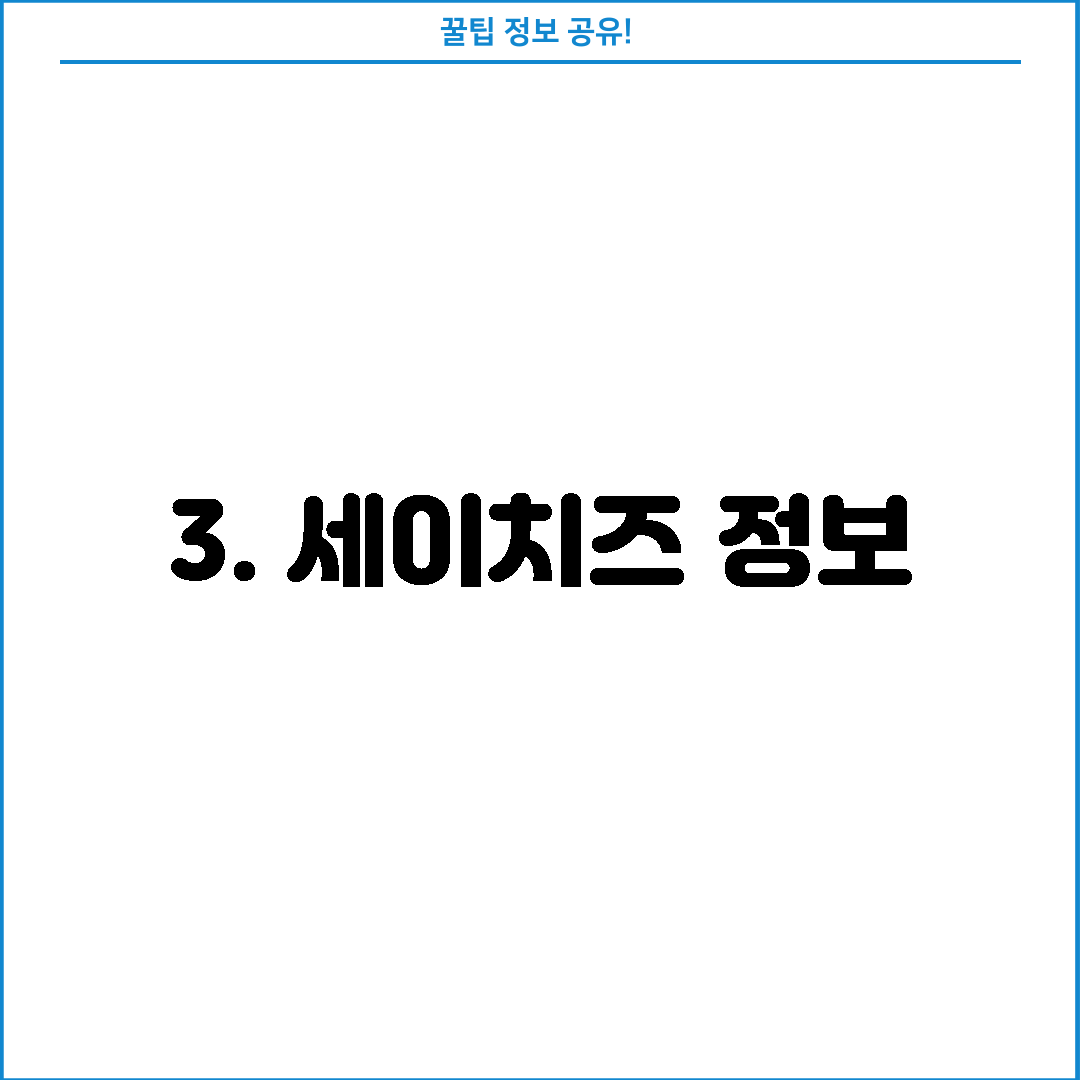 3. 세이치즈 정보