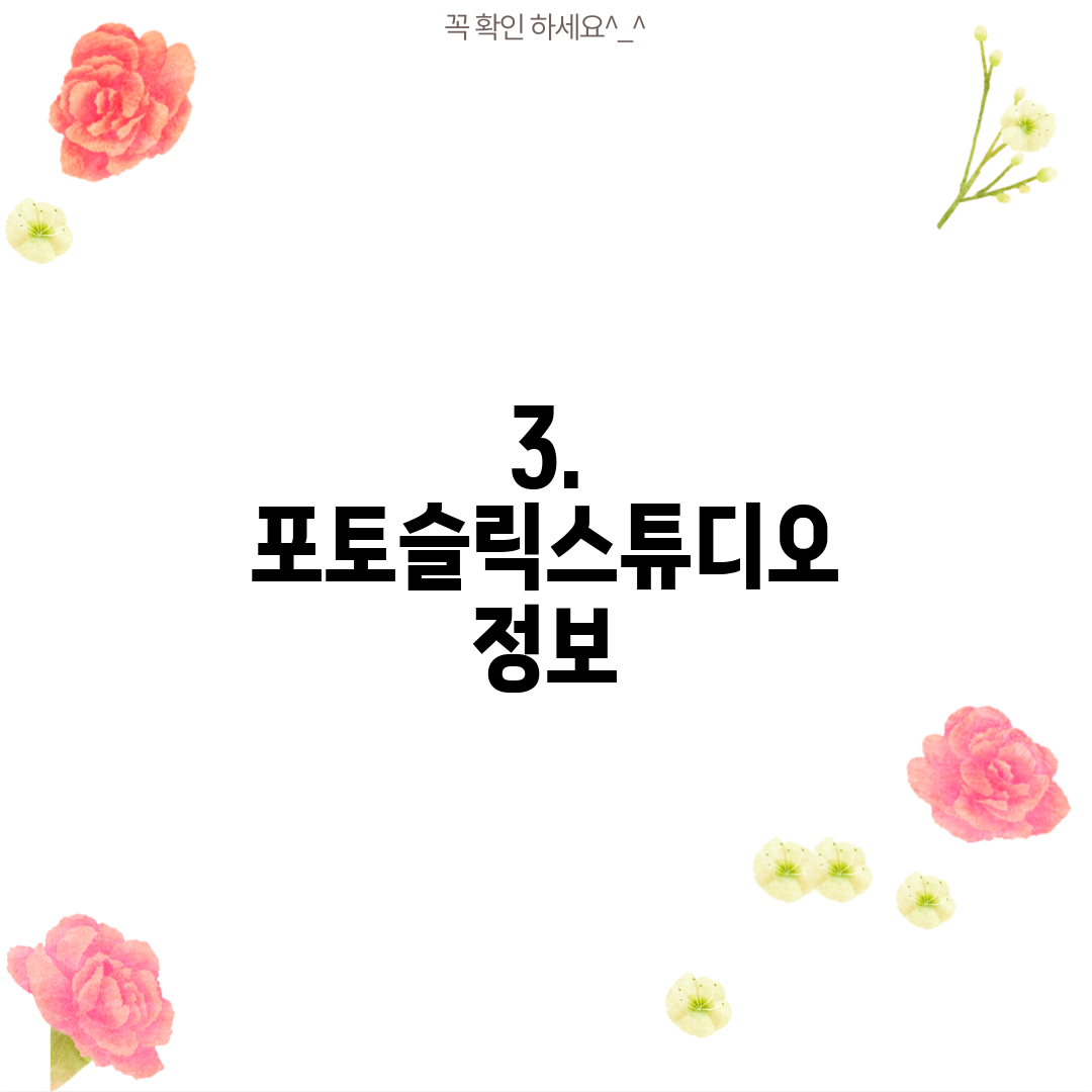 3. 포토슬릭스튜디오 정보