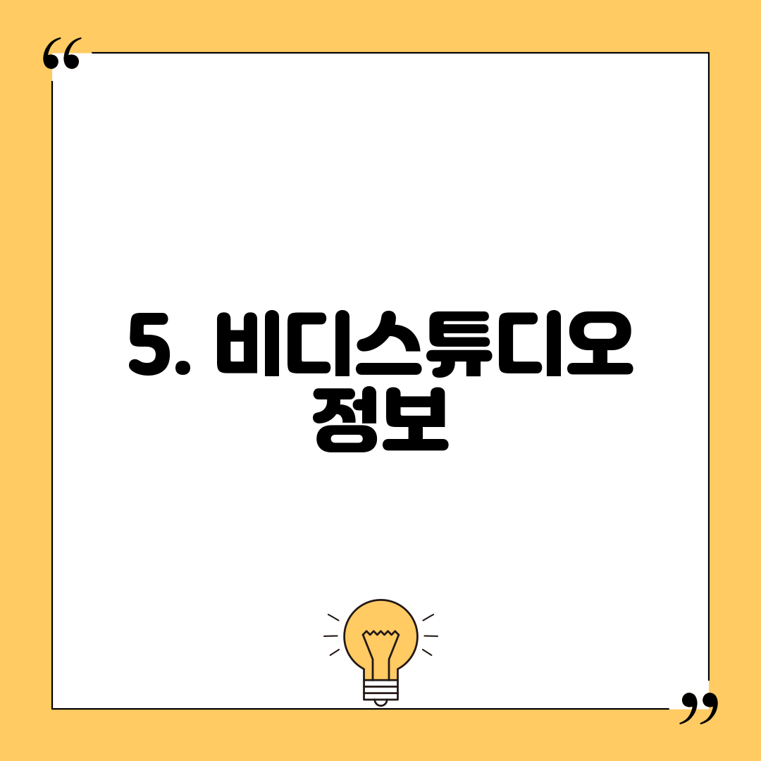 5. 비디스튜디오 정보