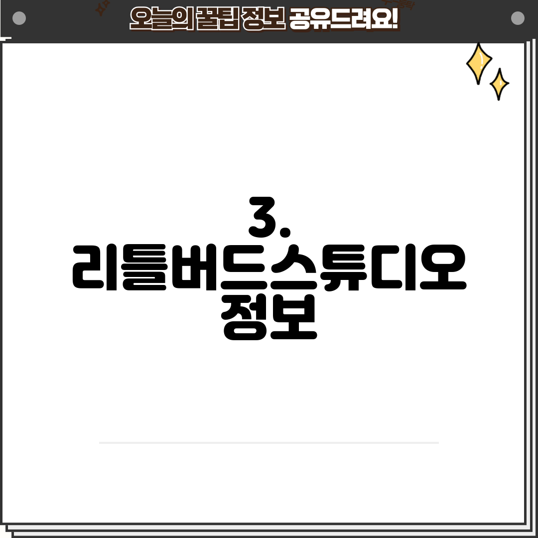 3. 리틀버드스튜디오 정보