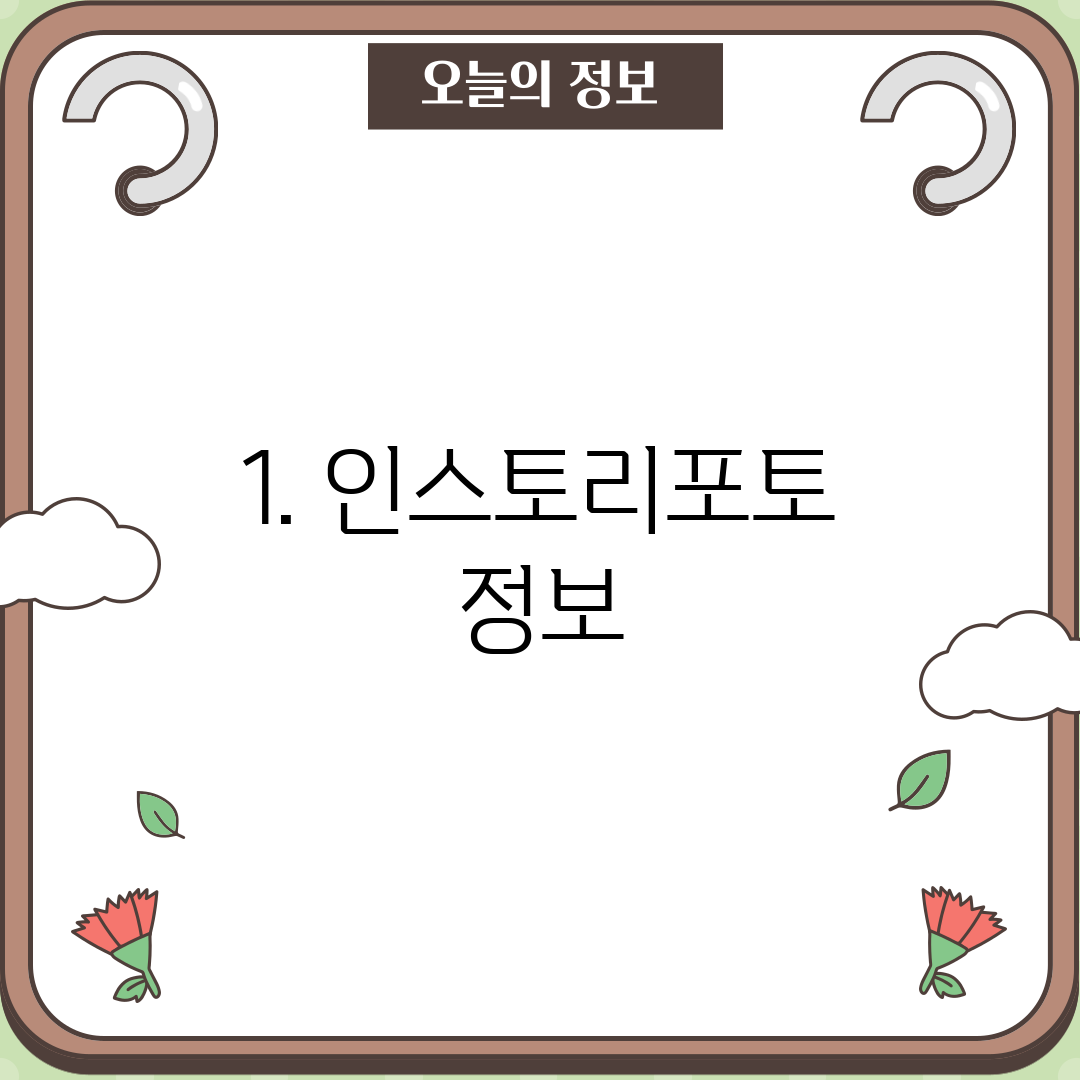 1. 인스토리포토 정보
