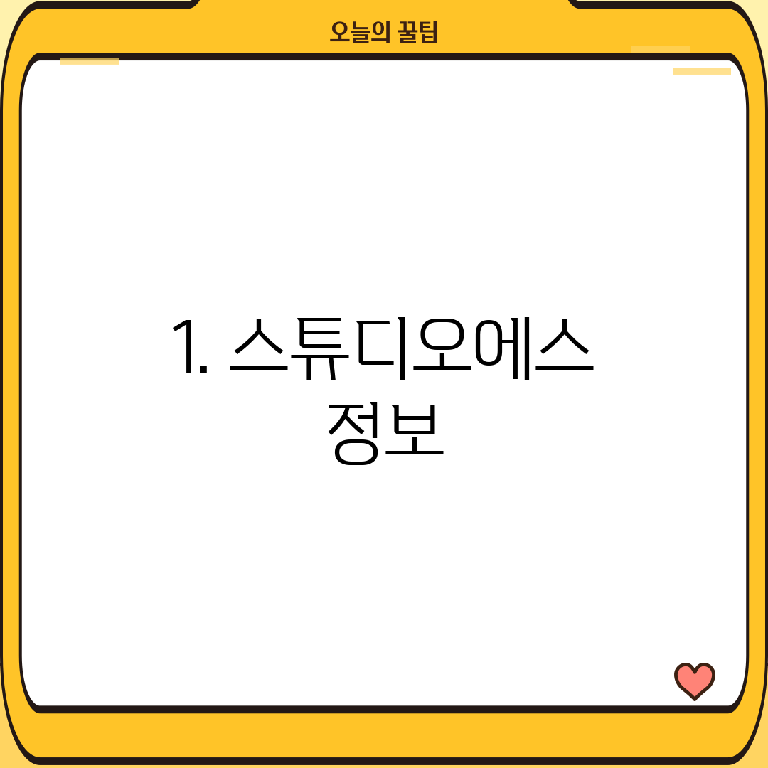 1. 스튜디오에스 정보