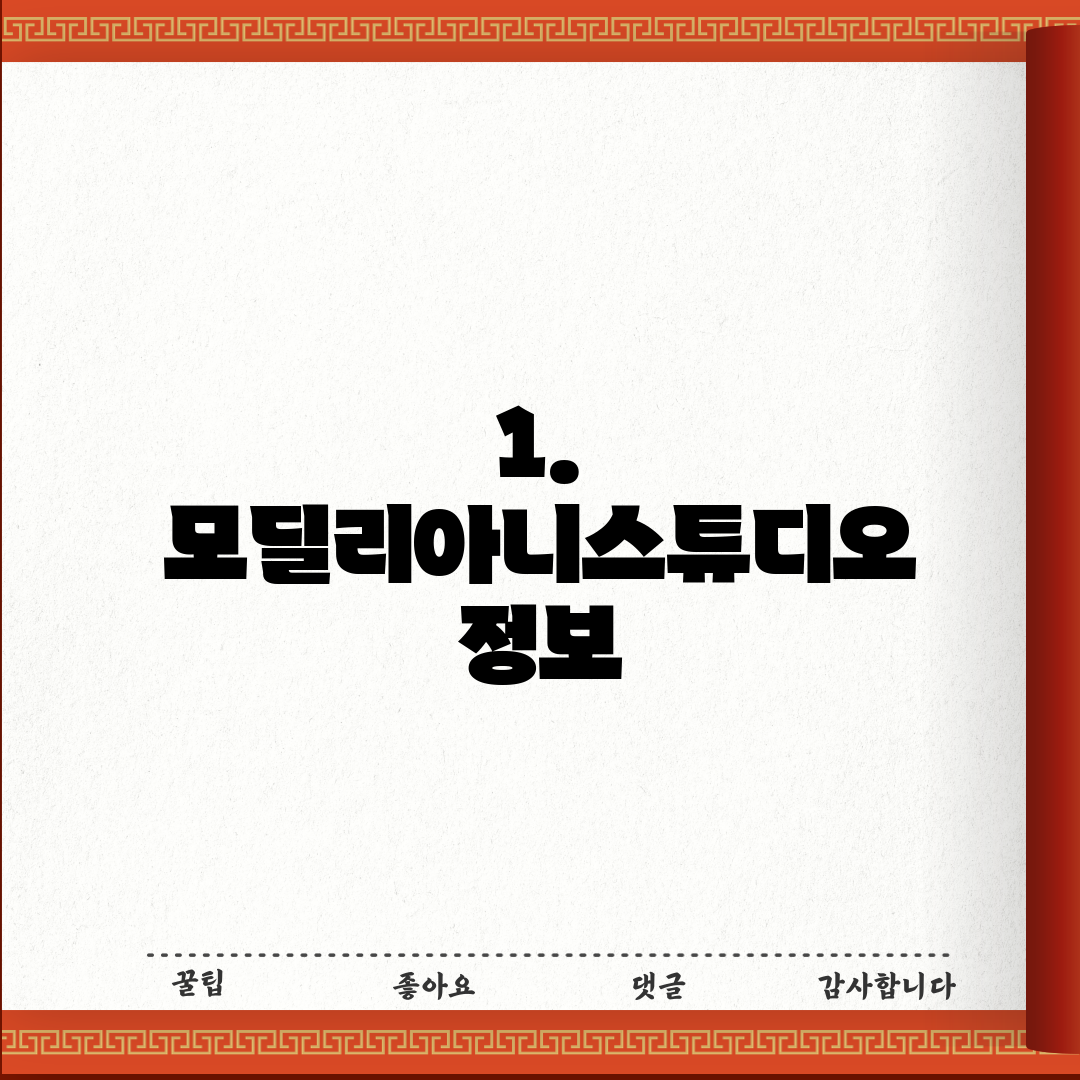 1. 모딜리아니스튜디오 정보