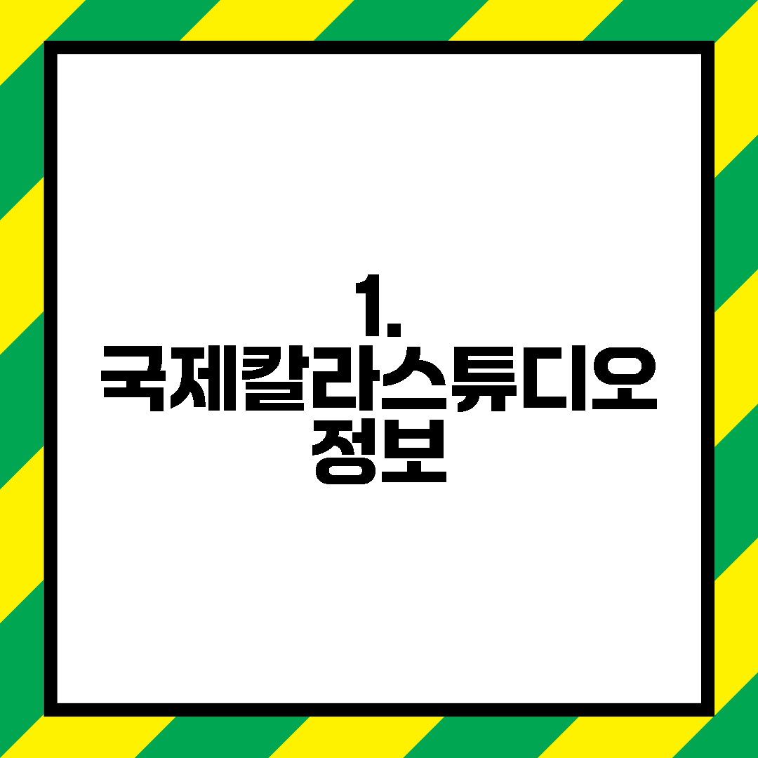 1. 국제칼라스튜디오 정보