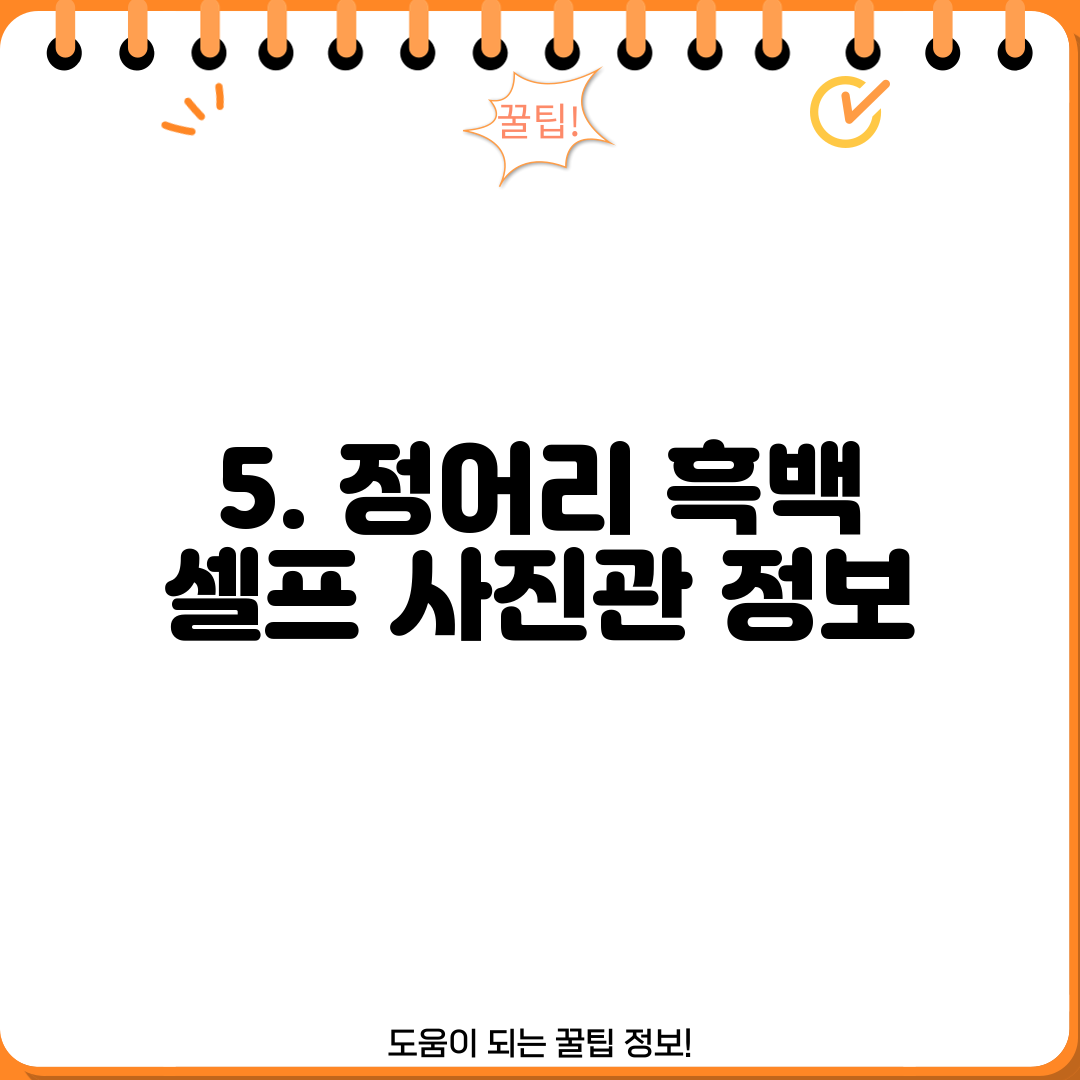 5. 정어리 흑백 셀프 사진관 정보