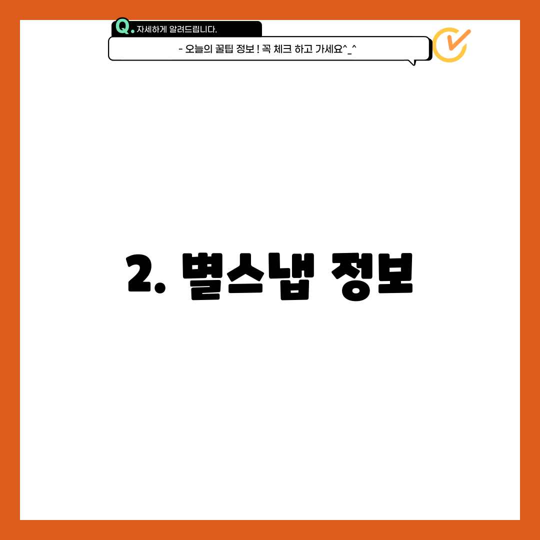 2. 별스냅 정보