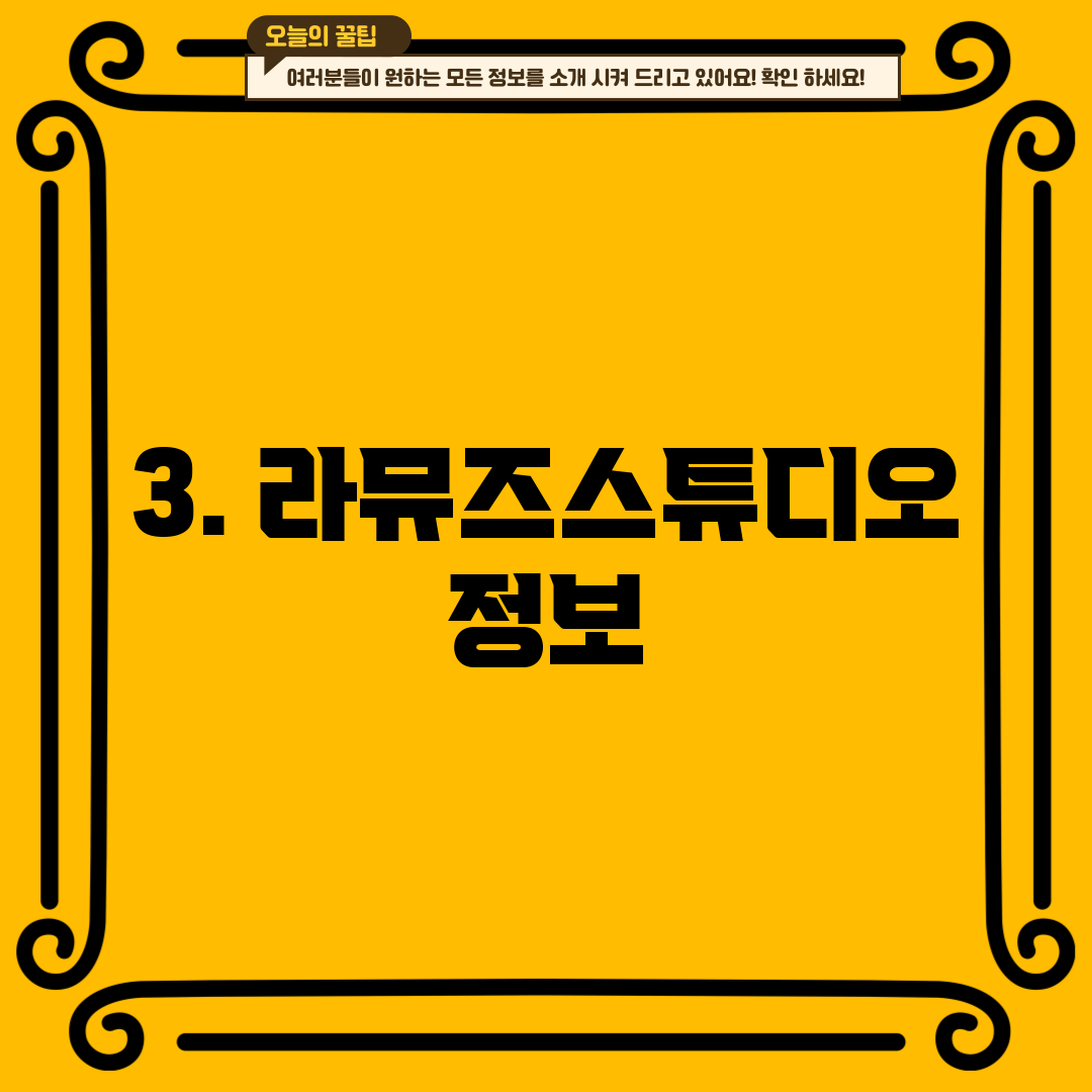3. 라뮤즈스튜디오 정보