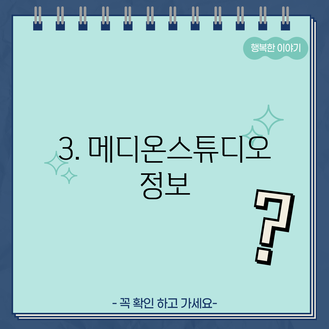 3. 메디온스튜디오 정보