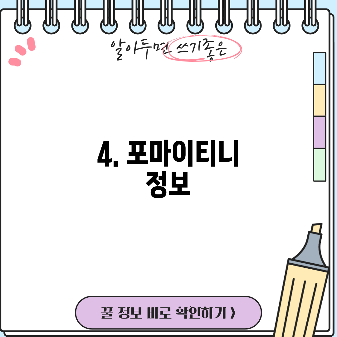 4. 포마이티니 정보