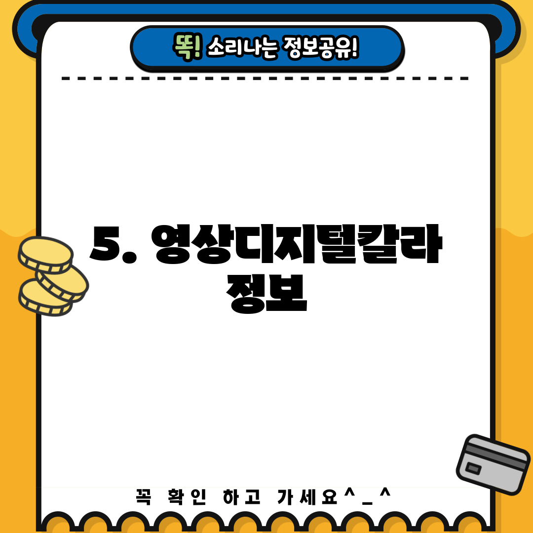 5. 영상디지털칼라 정보