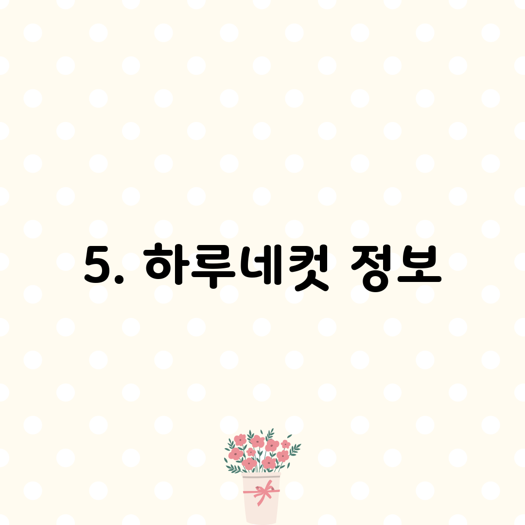 5. 하루네컷 정보