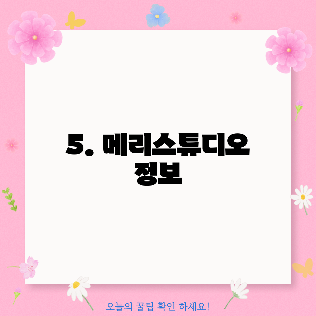 5. 메리스튜디오 정보