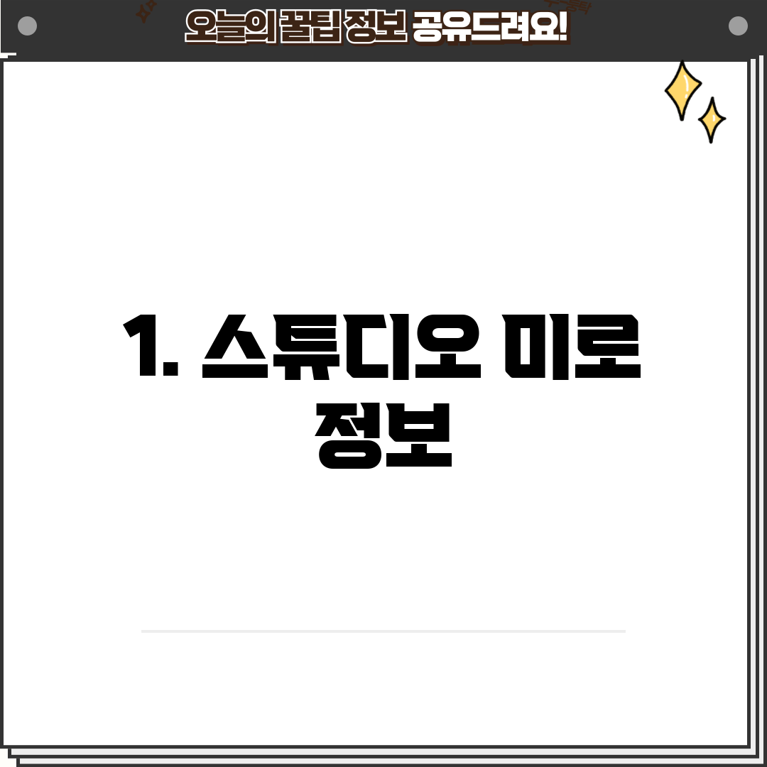 1. 스튜디오 미로 정보