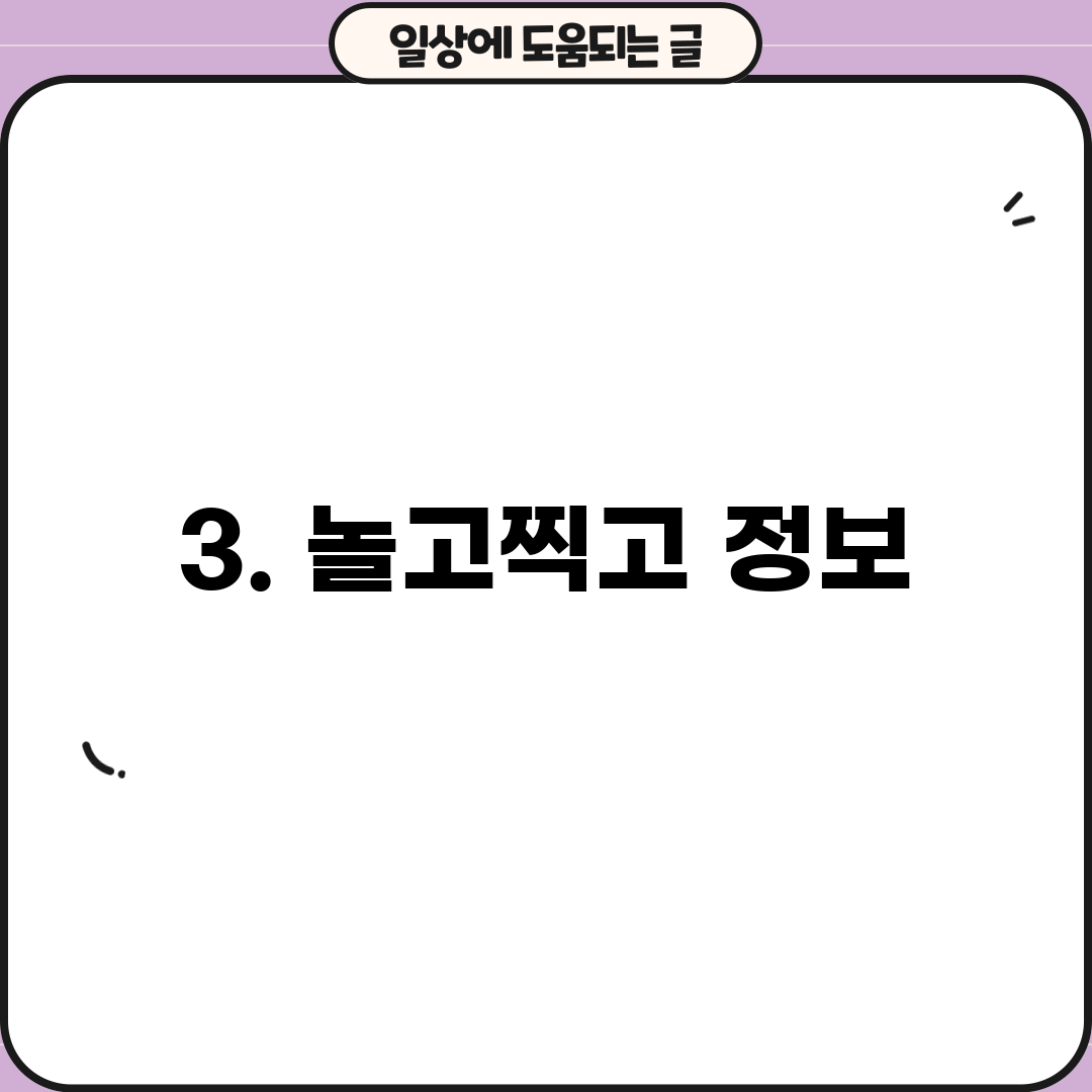 3. 놀고찍고 정보