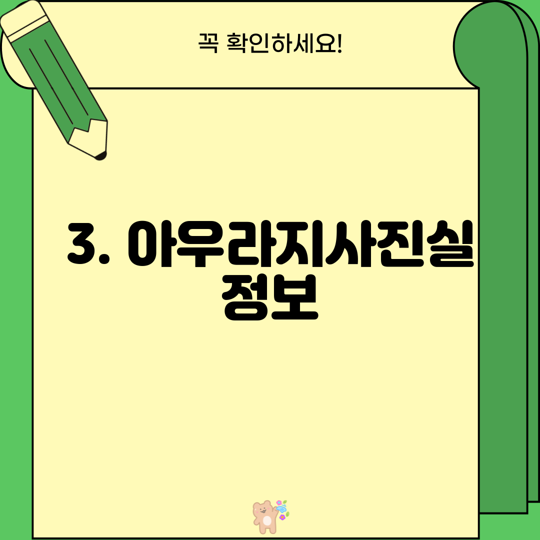 3. 아우라지사진실 정보