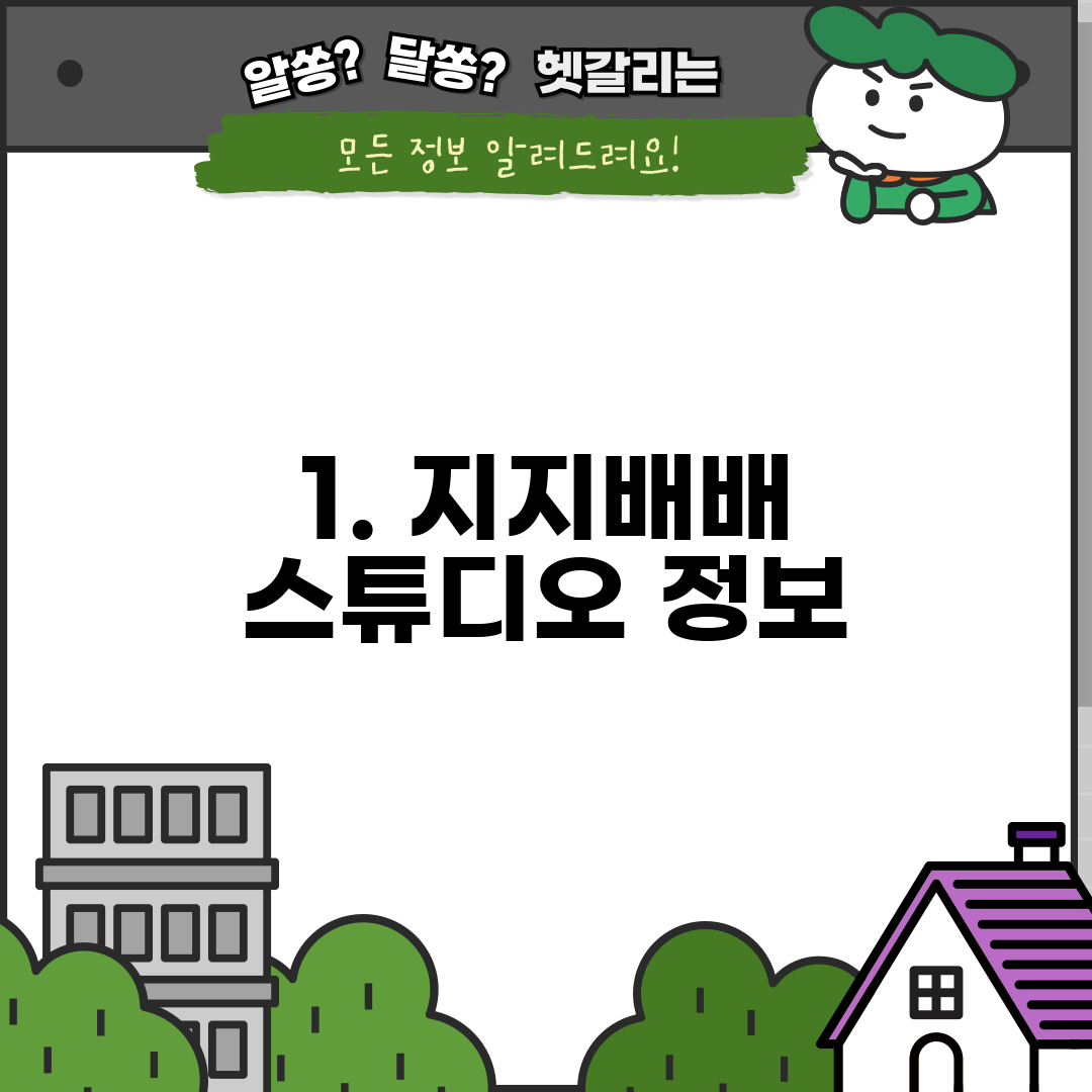 1. 지지배배 스튜디오 정보