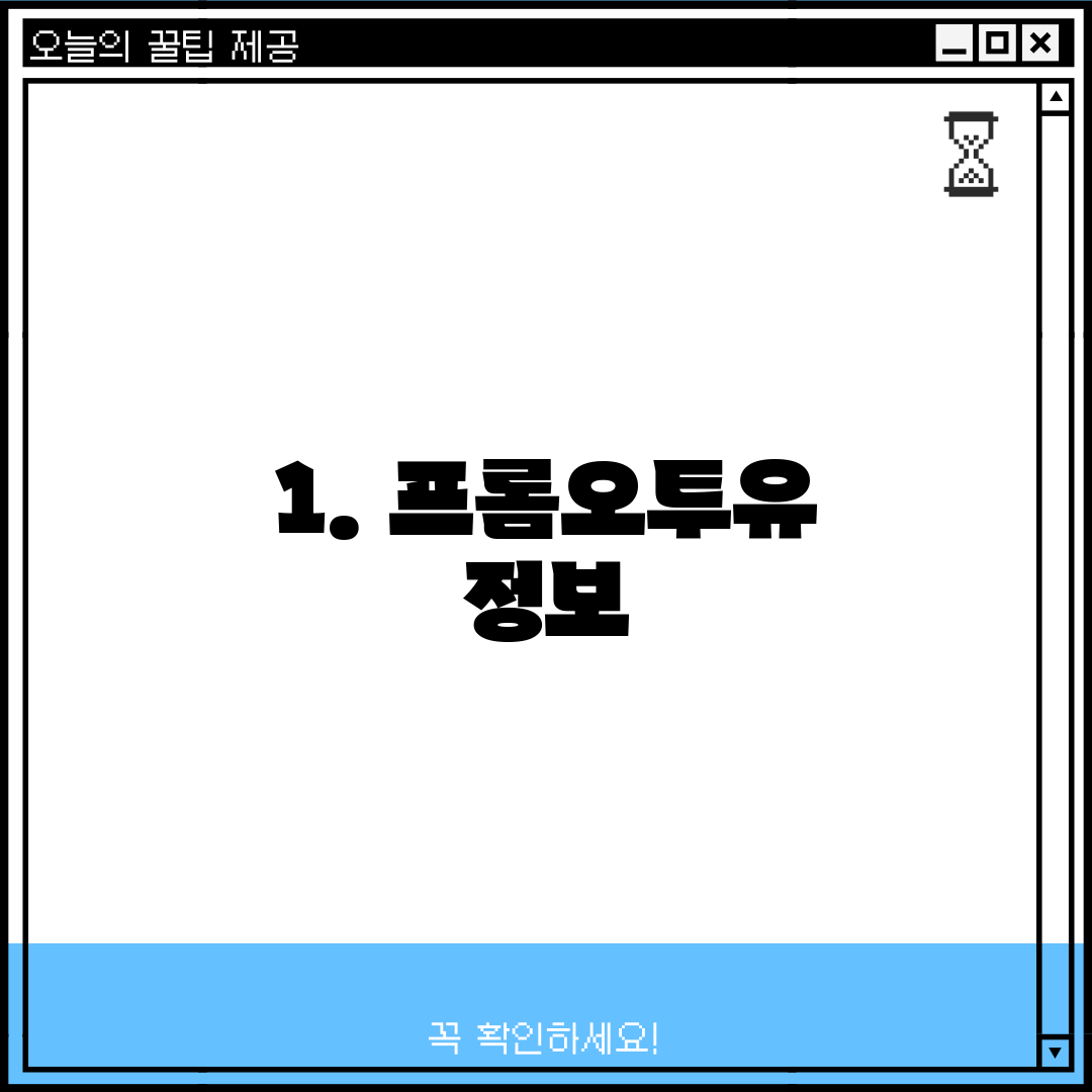 1. 프롬오투유 정보