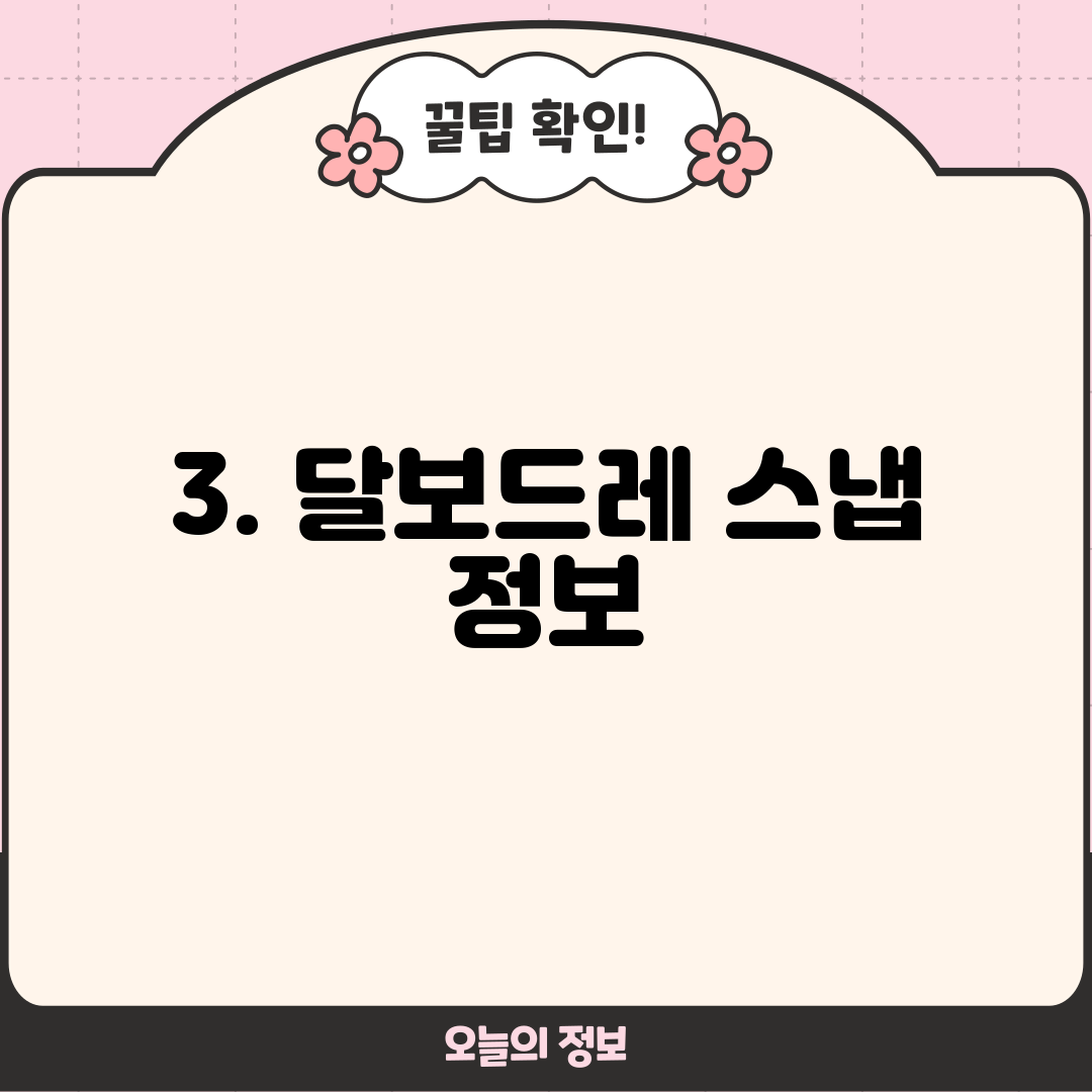 3. 달보드레 스냅 정보