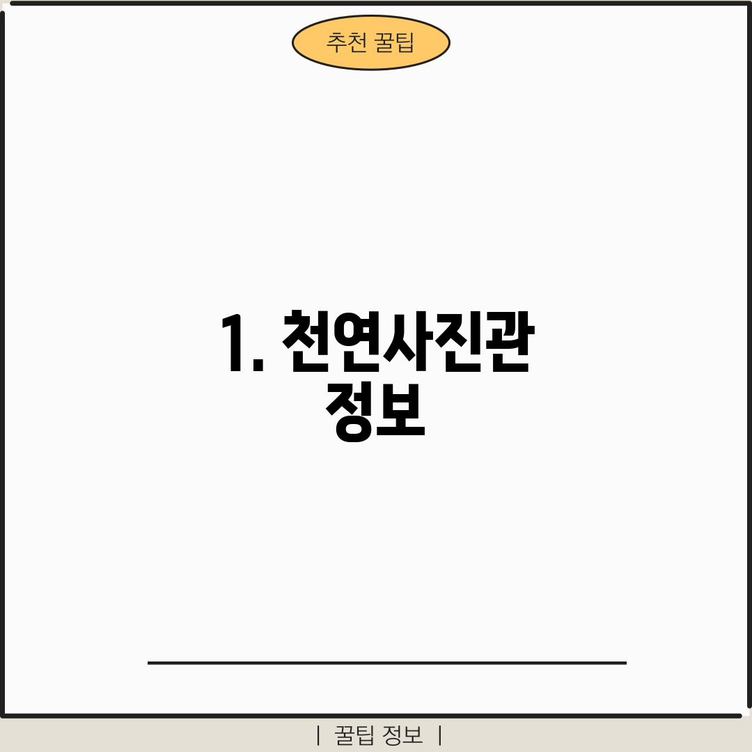 1. 천연사진관 정보