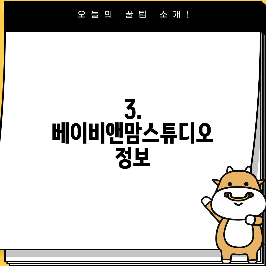 3. 베이비앤맘스튜디오 정보