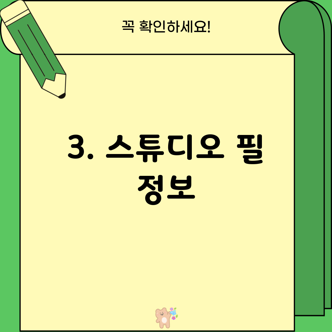 3. 스튜디오 필 정보