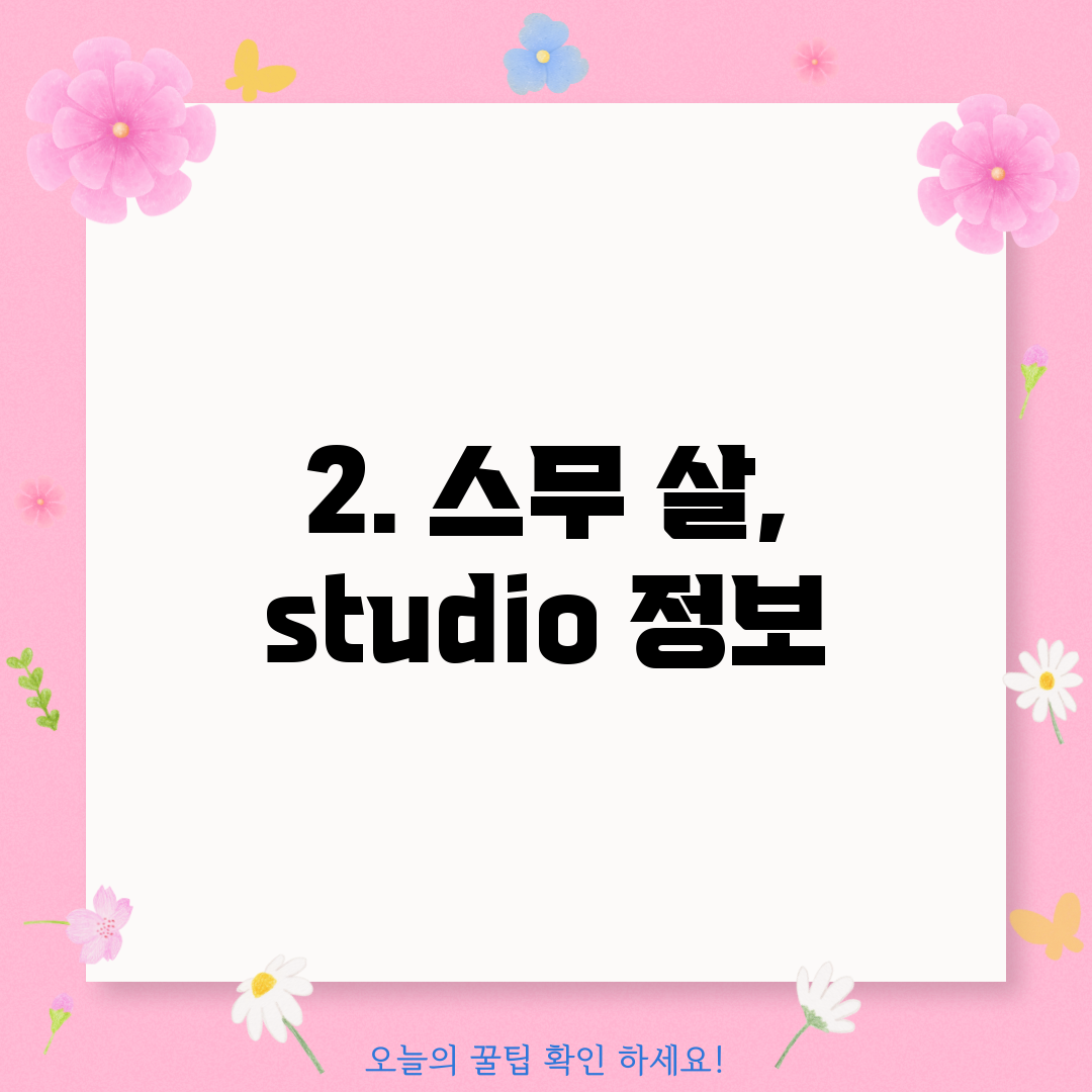 2. 스무 살, studio 정보