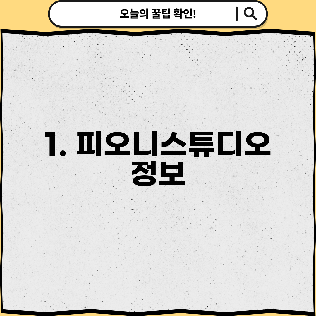 1. 피오니스튜디오 정보
