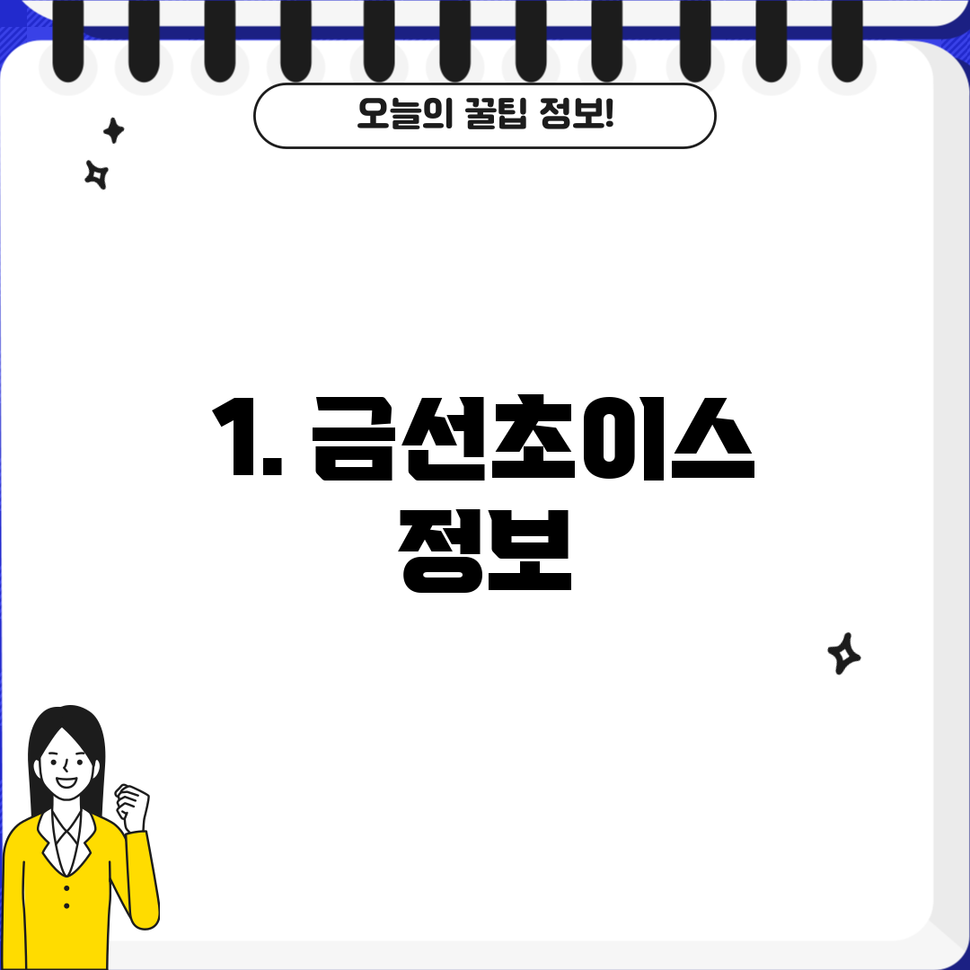 1. 금선초이스 정보