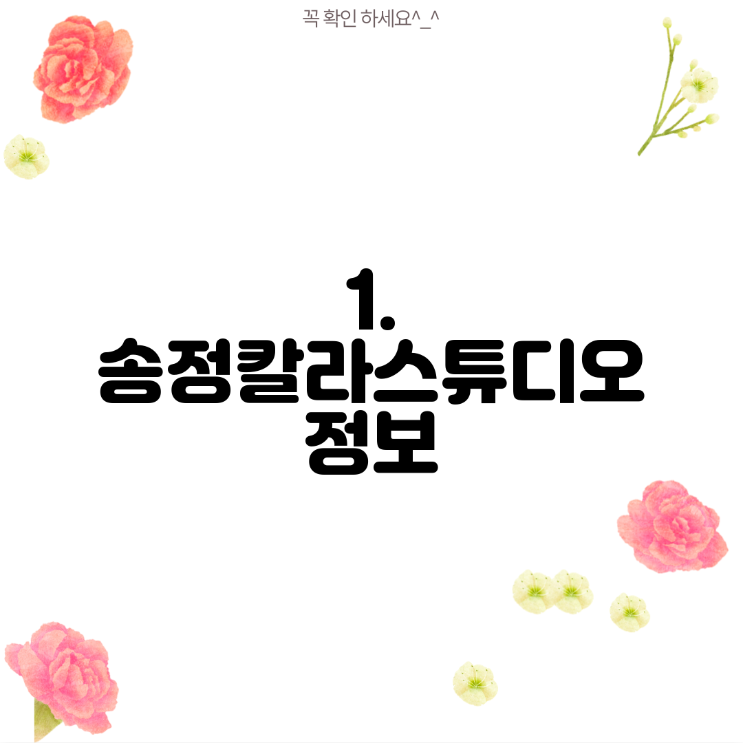 1. 송정칼라스튜디오 정보