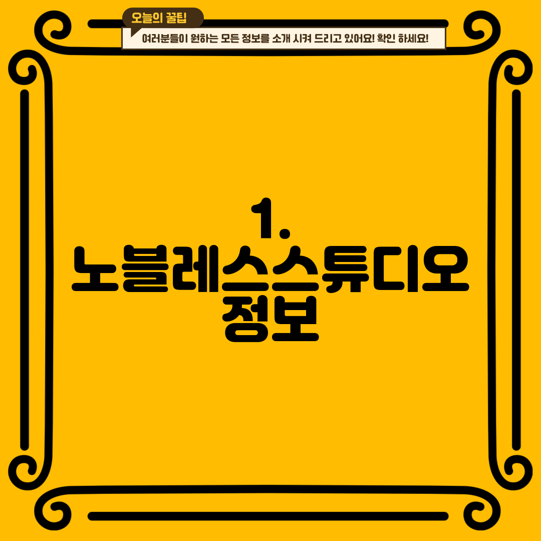 1. 노블레스스튜디오 정보